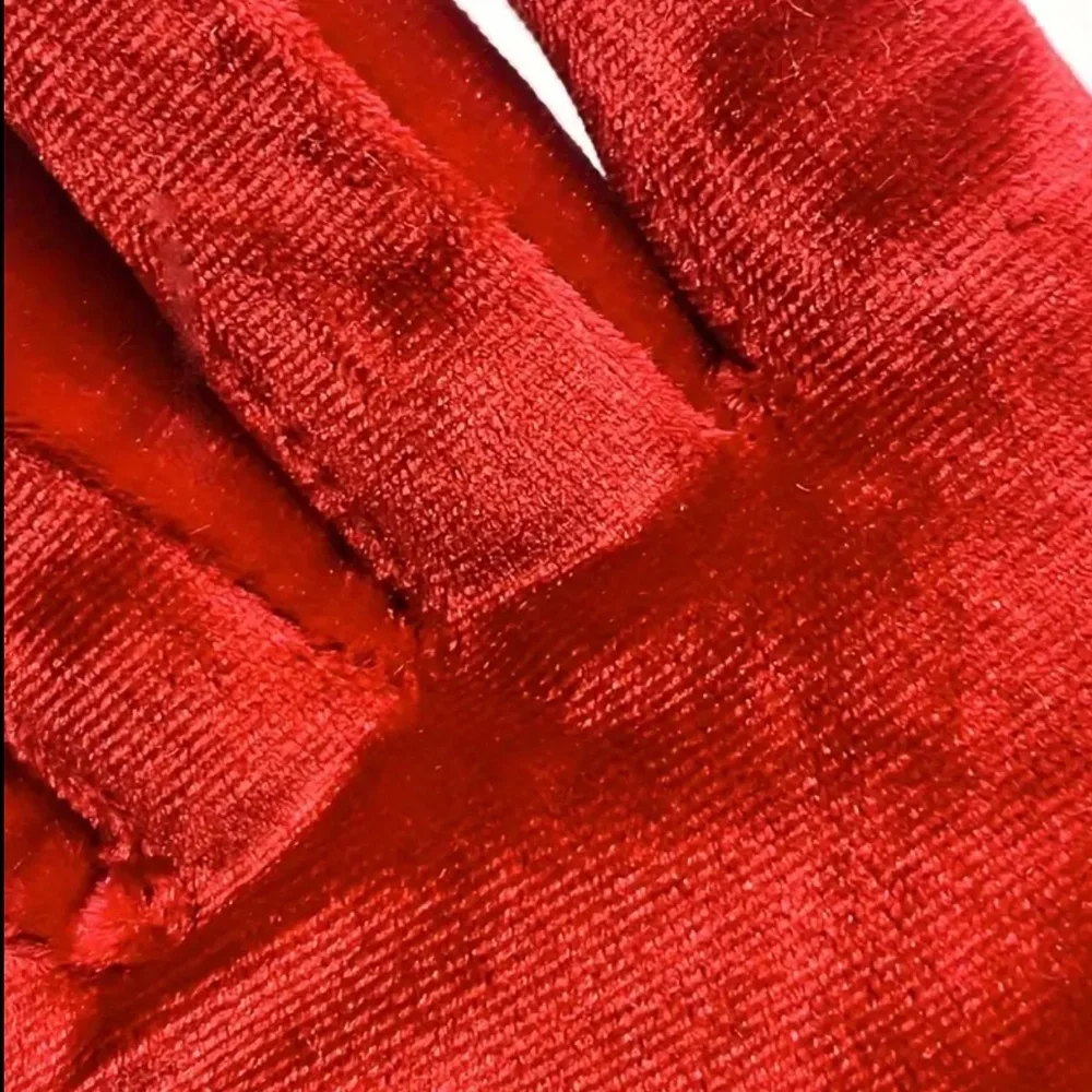 Gloves for Women, NEW, Red & White Color, Faux Fur